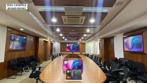 Professional enterprise boardroom audiovisual installation